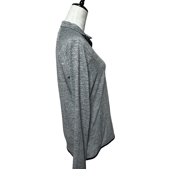 Under Armour Top Womens Large Gray Fitted 1/4 Zip Pullover Thumbholes Running - Picture 7 of 10